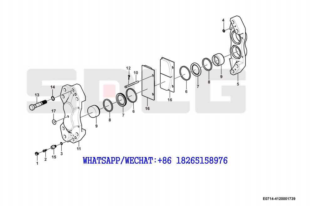 40 SDLG LG933 WHEEL LOADER WITH YUCHAI ENGINE (371328) Break caliper E0714-4120001739