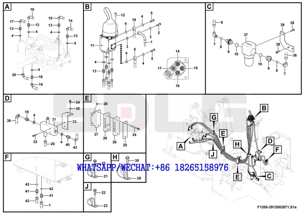 41 SDLG LG936 WHEEL LOADER Hydraulically operated pilot line module F1200-2912002871
