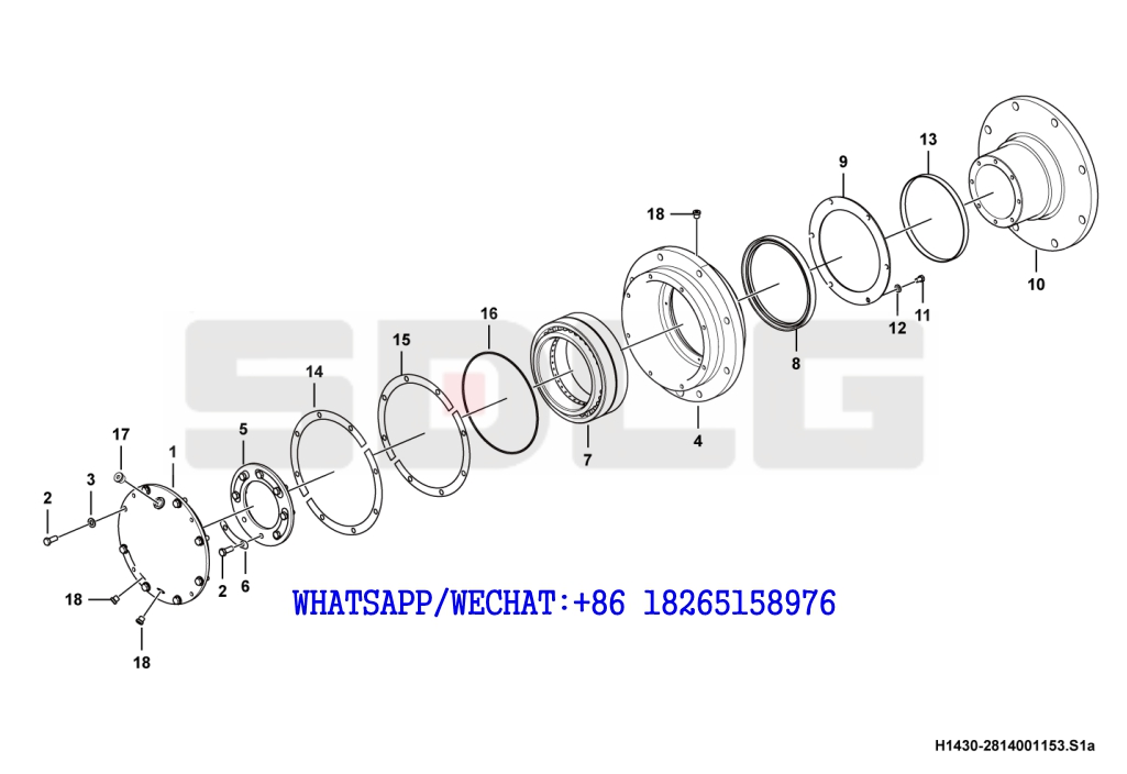 41 SDLG RS8140 ROAD ROLLER working equipment bearing kit H1430-2814001153