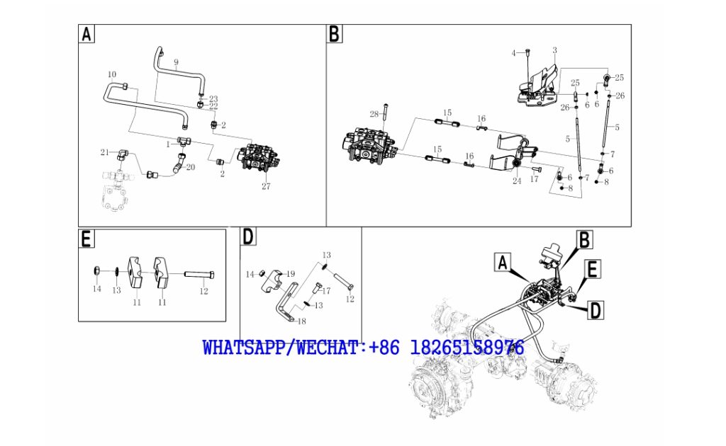 42 SDLG B877 BACKHOE LOADER PARTS CATALOG Multi-function hydraulic control assembly F1-2612000428