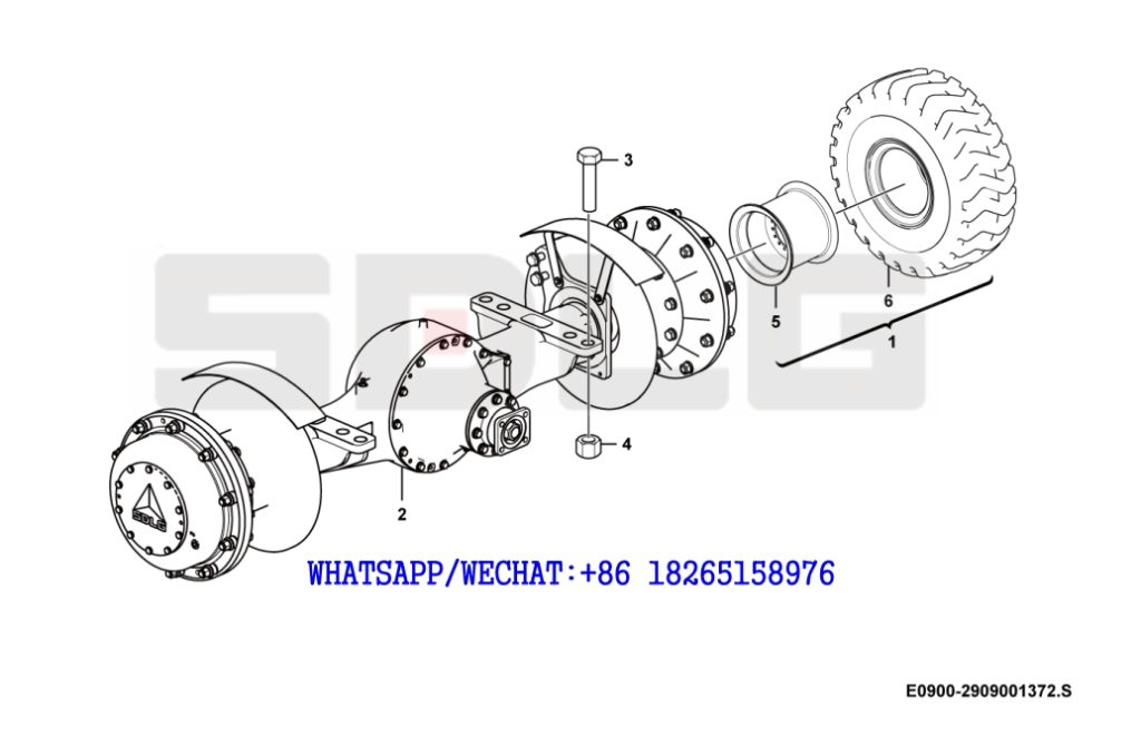 43 SDLG LG933 WHEEL LOADER WITH YUCHAI ENGINE Rear axle E0900-2909001372