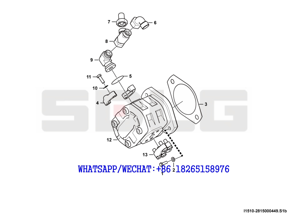 43 SDLG RS8140 ROAD ROLLER Steering system gear pump I1510-2815000449