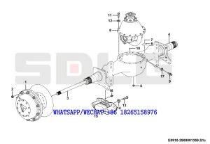 44 SDLG LG933 WHEEL LOADER WITH YUCHAI ENGINE A16-2 Rear axle E0910-2909001359