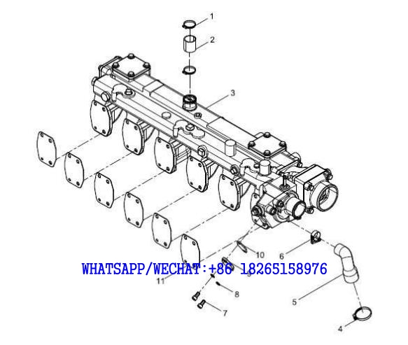 44 WEICHAI WP6G125E202 DHB06G0200 DIESEL ENGINE Air inlet pipe assembly A124-4110001949