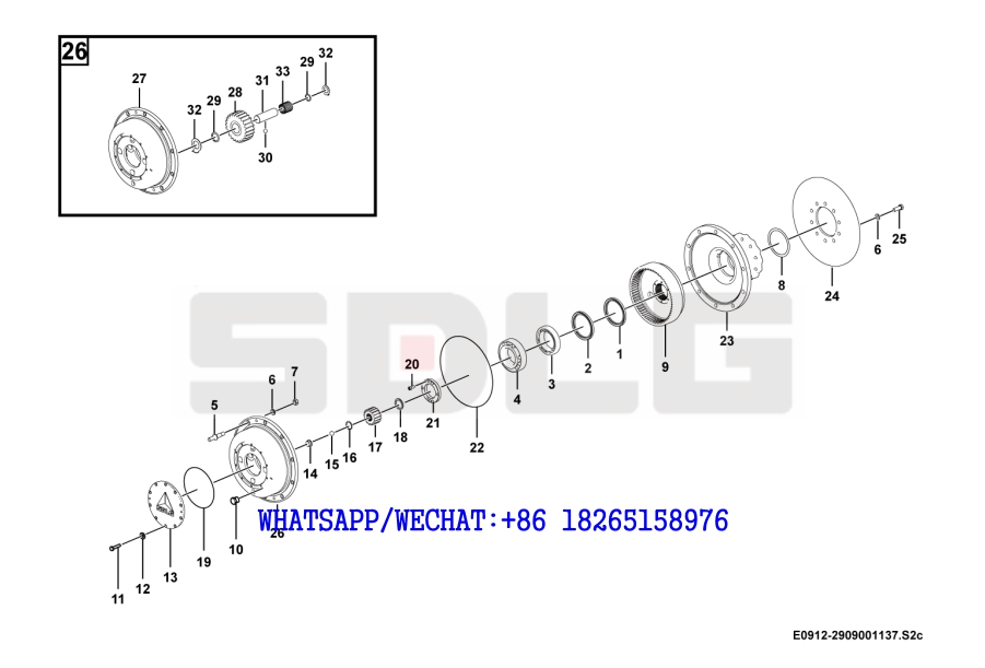 45 SDLG LG933 WHEEL LOADER WITH YUCHAI ENGINE Hub reduction E0912-2909001137