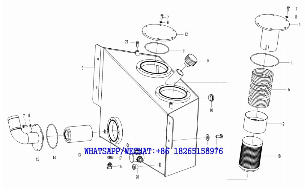 46 SDLG B877 BACKHOE LOADER PARTS CATALOG Hydraulic tank F2-2610000491