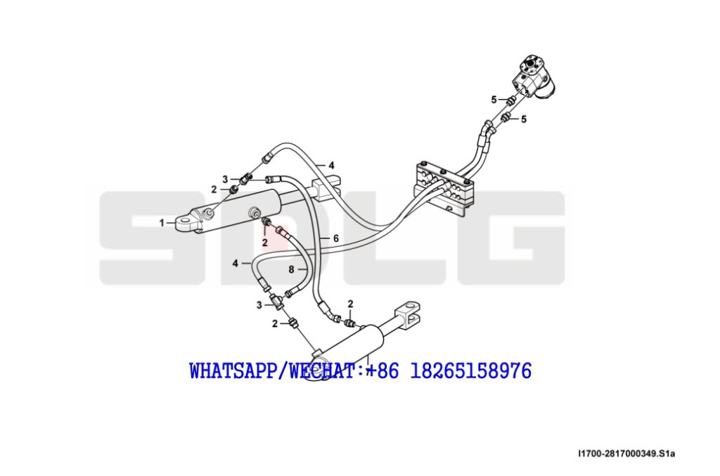 46 SDLG RS8140 ROAD ROLLER Steering cylinder system I1700-2817000349