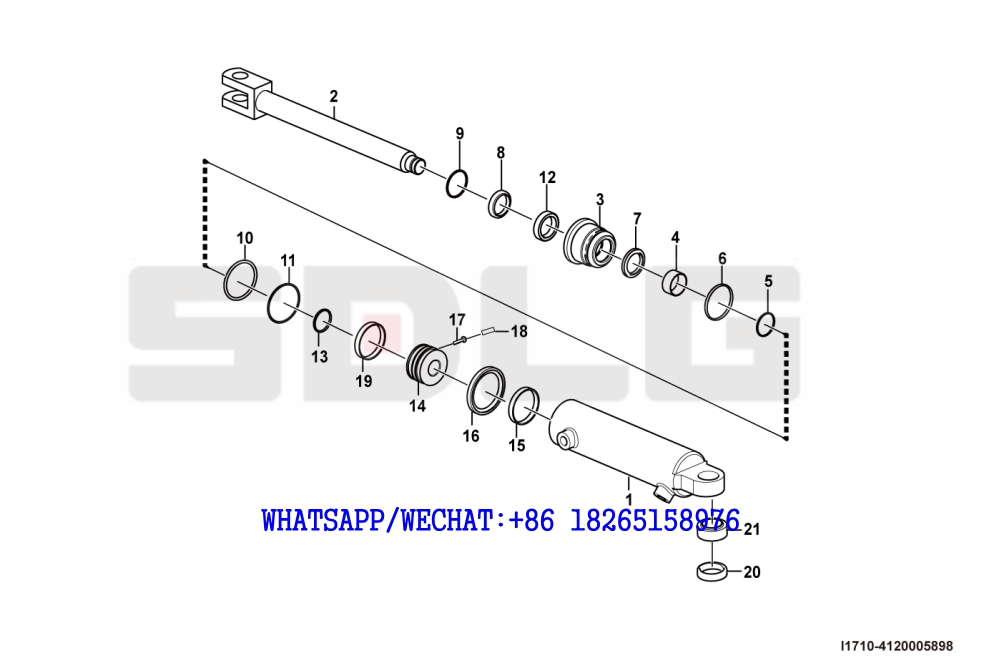 47 SDLG RS8140 ROAD ROLLER Steering cylinder assembly I1710-4120005898