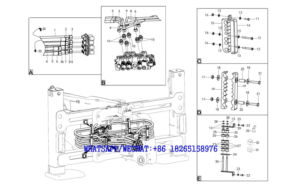 48 SDLG B877 BACKHOE LOADER PARTS CATALOG Excavator hydraulic assembly F8-2613000979-1