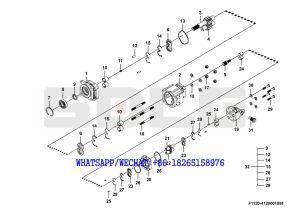 48 SDLG LG936 WHEEL LOADER (120104) Working hydraulic pump assembly F1120-4120001058