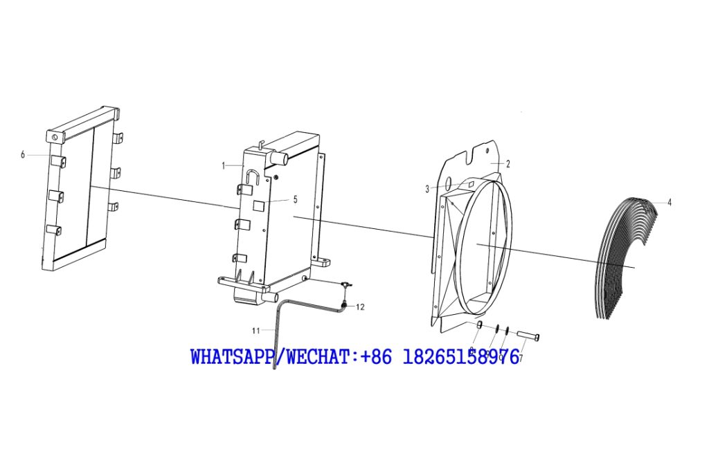 5 SDLG B877 BACKHOE LOADER PARTS CATALOG LY-LGB677-1A Radiator A4-4110002276