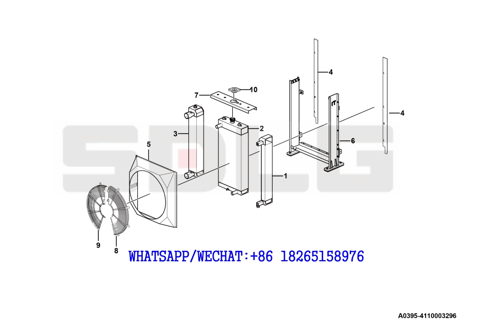 5 SDLG LG936 WHEEL LOADER L936-3C(370725) Radiator assembly A0395-4110003296