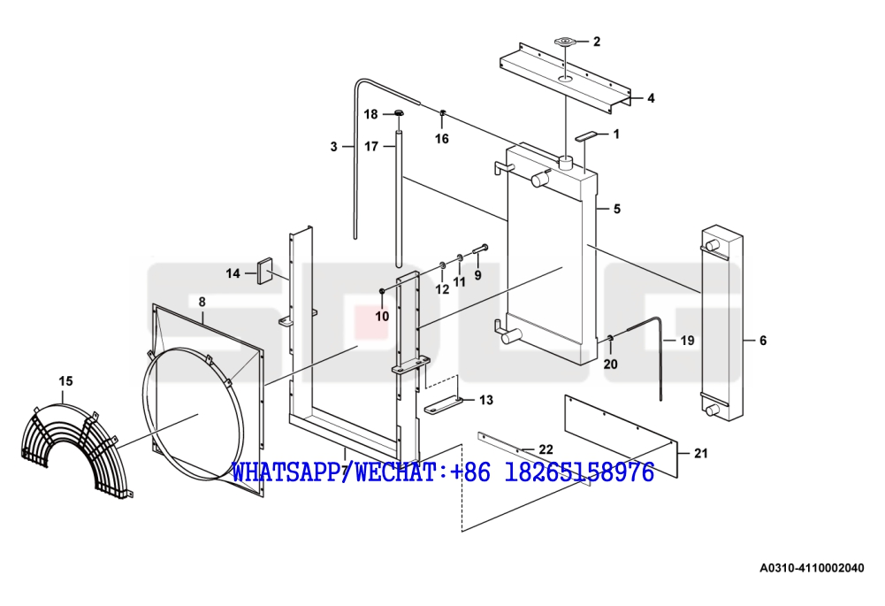 5 SDLG RS8140 ROAD ROLLER Radiator assembly A0310-4110002040