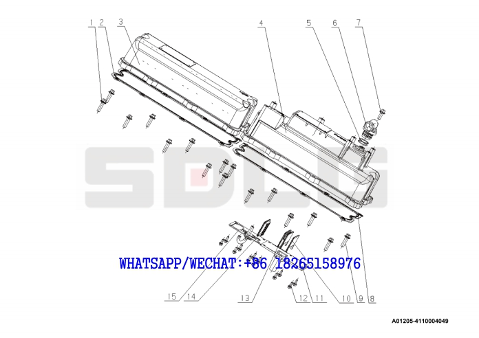 5 YUCHAI YC6J125-T302 (J8N0L4) DIESEL ENGINE Cylinder head cover assembly