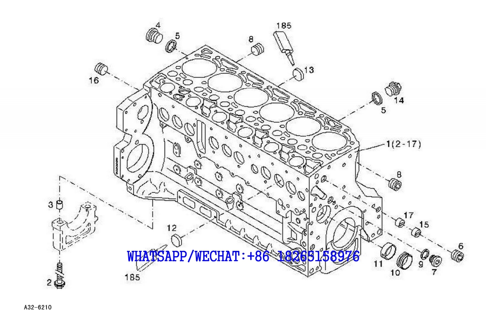 50 SDLG LG6225E HYDRAULIC EXCAVATOR Crankcase assembly A32-6210