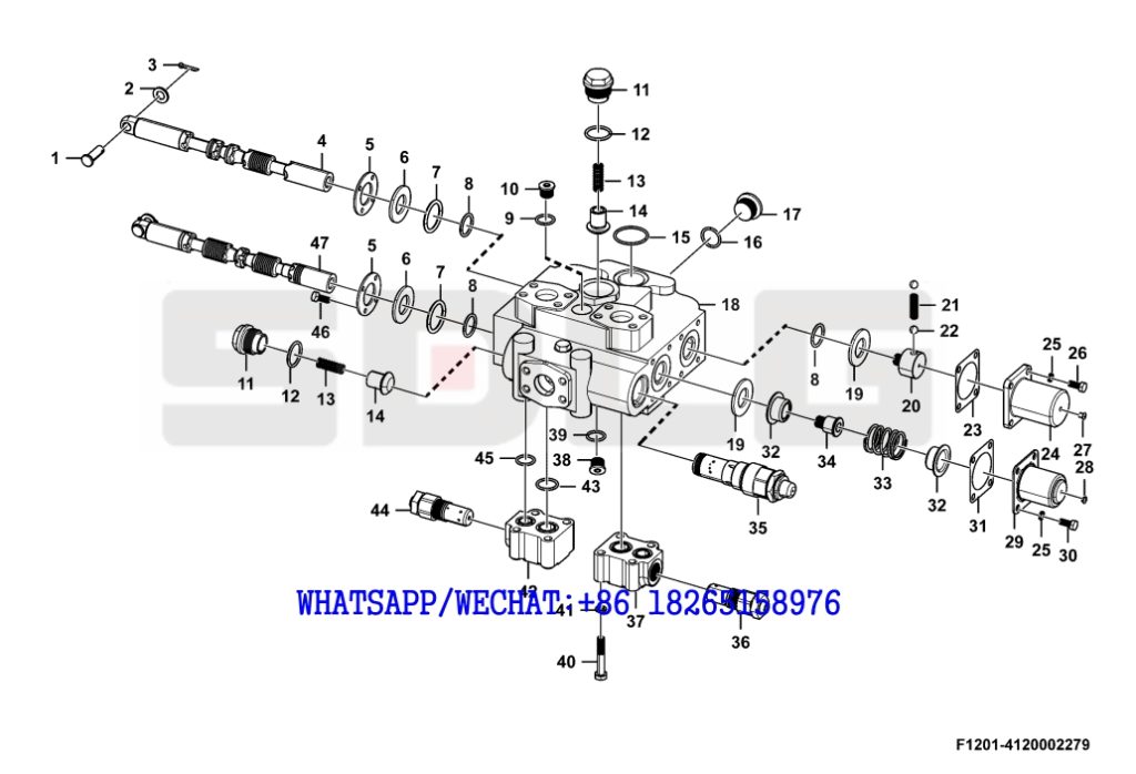 50 SDLG LG933 WHEEL LOADER WITH YUCHAI ENGINE (331005) Control valve assembly F1201-4120002279