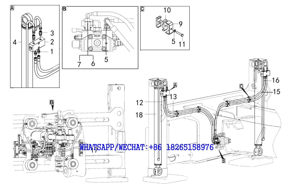 51 SDLG B877 BACKHOE LOADER PARTS CATALOG Excavator hydraulic assembly -4 F8-2613000979-4