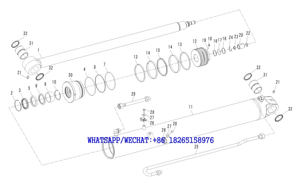 52 SDLG B877 BACKHOE LOADER PARTS CATALOG (3713CH) Cylinder F9-4120005022