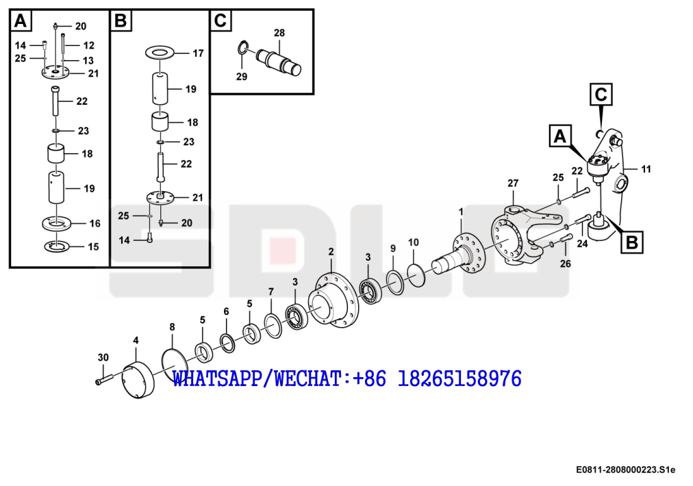 52 SDLG G9190 MOTOR GRADER Left axle member E0811-2808000223