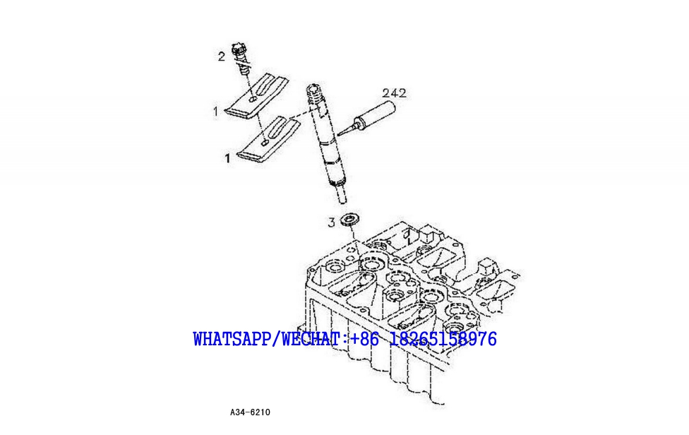 52 SDLG LG6225E HYDRAULIC EXCAVATOR Fuel injector Fastenings A34-6210