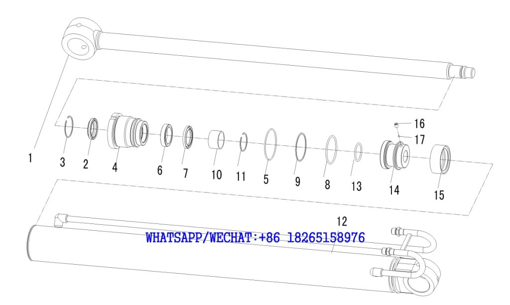 55 SDLG B877 BACKHOE LOADER PARTS CATALOG (3713CH) Right leg cylinder F14-4120005025