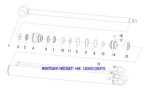 55 SDLG B877 BACKHOE LOADER PARTS CATALOG (3713CH) Right leg cylinder F14-4120005025