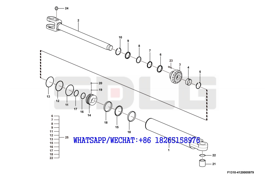 55 SDLG LG933 WHEEL LOADER WITH YUCHAI ENGINE (3713CH) Boomcylinder F1310-4120005979