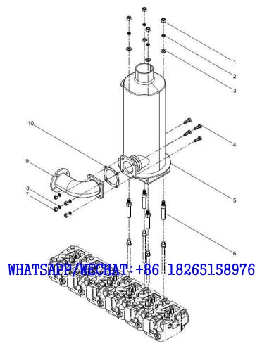 55 WEICHAI WP6G125E202 DHB06G0200 DIESEL ENGINE Silencer group A111-4110002122