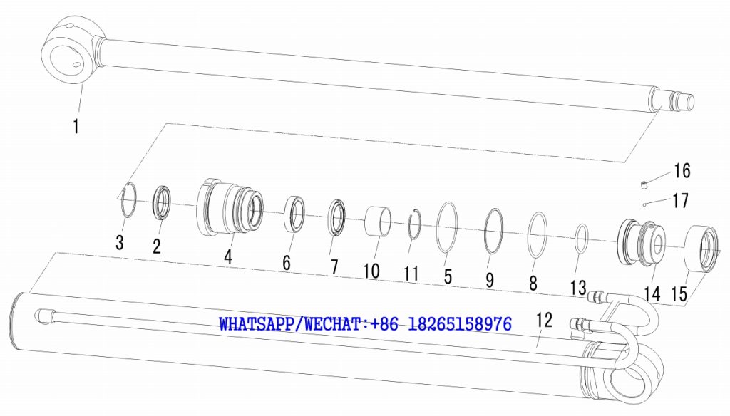 56 SDLG B877 BACKHOE LOADER PARTS CATALOG (3713CH) Left leg cylinder F15-4120005225