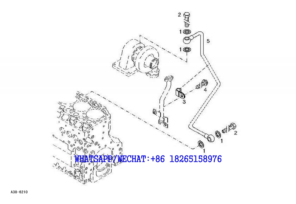 56 SDLG LG6225E HYDRAULIC EXCAVATOR Turbocharger lubricatoil line A38-6210