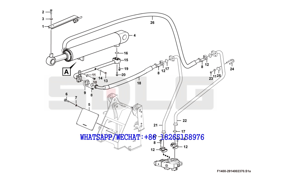 56 SDLG LG933 WHEEL LOADER WITH YUCHAI ENGINE Tilt cylinder system F1400-2914002370