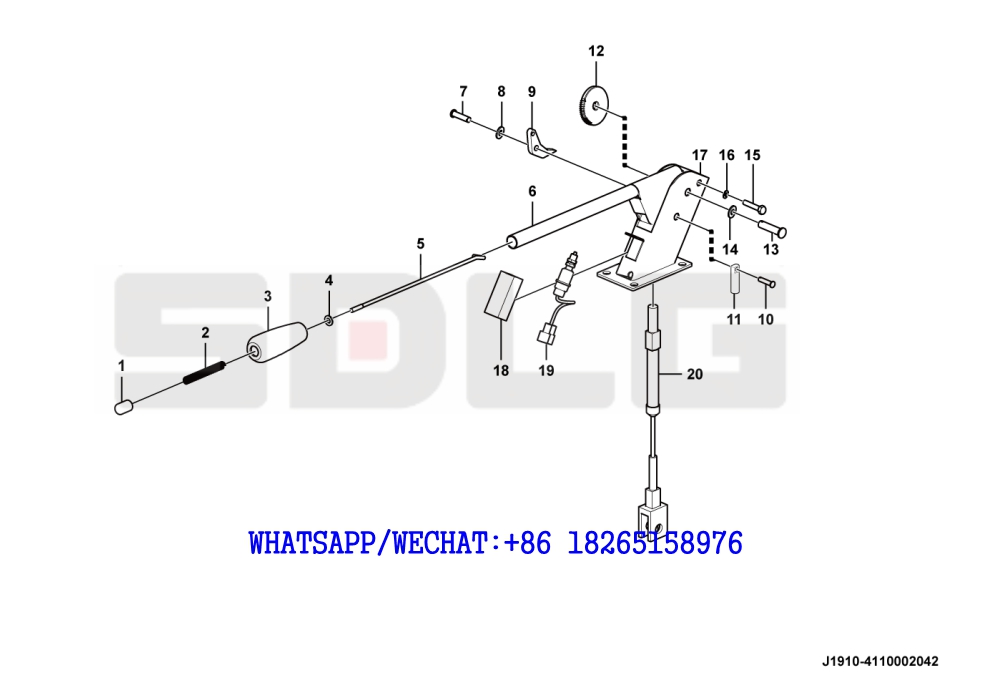 56 SDLG RS8140 ROAD ROLLER Parking brake hand-op. J1910-4110002042