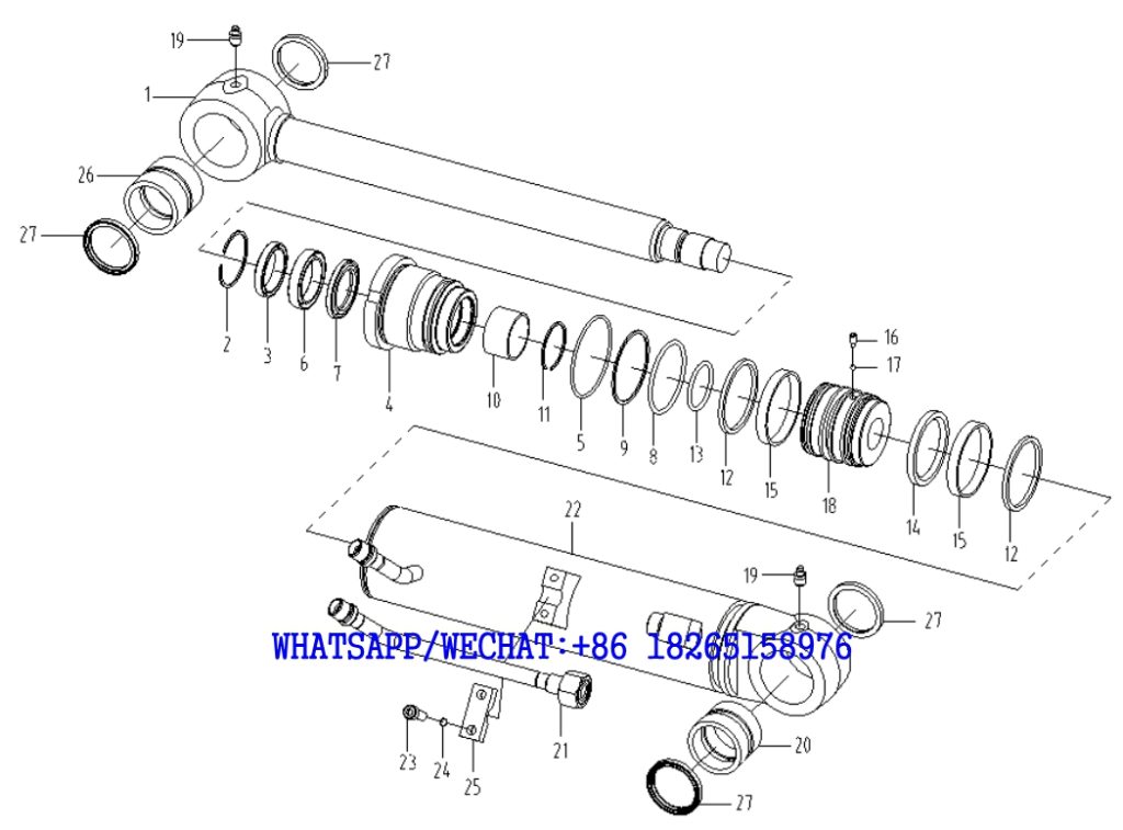 58 SDLG B877 BACKHOE LOADER PARTS CATALOG (3713CH) Right 4-in-1 cylinder F17-4120005017