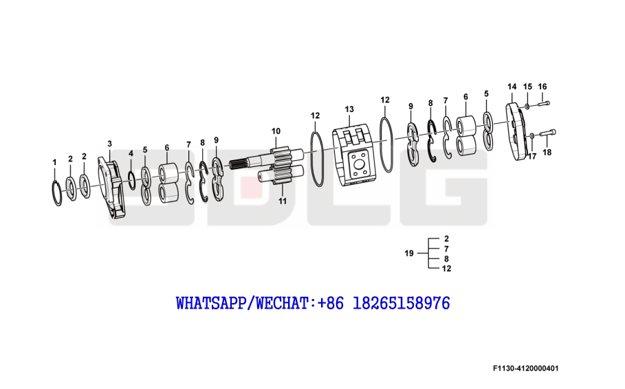 58 SDLG LG933 WHEEL LOADER WITH YUCHAI ENGINE (43468) Working hydraulic pump assembly F1130-4120000401