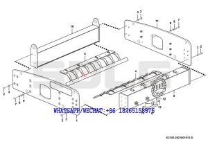 58 SDLG RS8140 ROAD ROLLER Front frame system K2100-2821001612