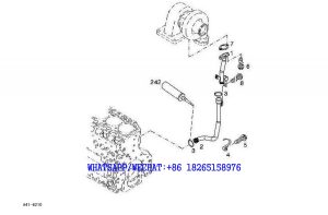 59 SDLG LG6225E HYDRAULIC EXCAVATOR Turbocharger oil return pipe device A41-6210