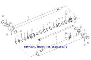 60 SDLG B877 BACKHOE LOADER PARTS CATALOG (3713CH) Left turn bucket cylinder F19-4120005018