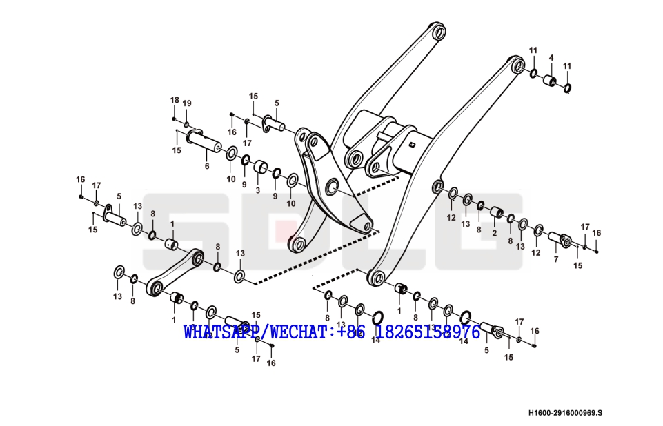 60 SDLG LG933 WHEEL LOADER WITH YUCHAI ENGINE Working equipment accessories H1600-2916000969