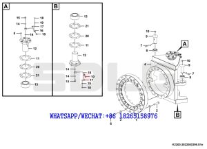 60 SDLG RS8140 ROAD ROLLER Hinged support assembly K2200-2822000399