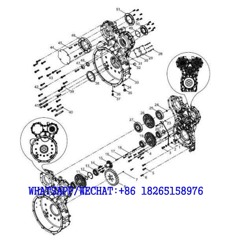 60 WEICHAI WP6G125E202 DHB06G0200 DIESEL ENGINE Pto assembly A139-4110001949