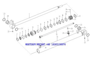 61 SDLG B877 BACKHOE LOADER PARTS CATALOG (3713CH) Right turn bucket cylinder F20-4120005019