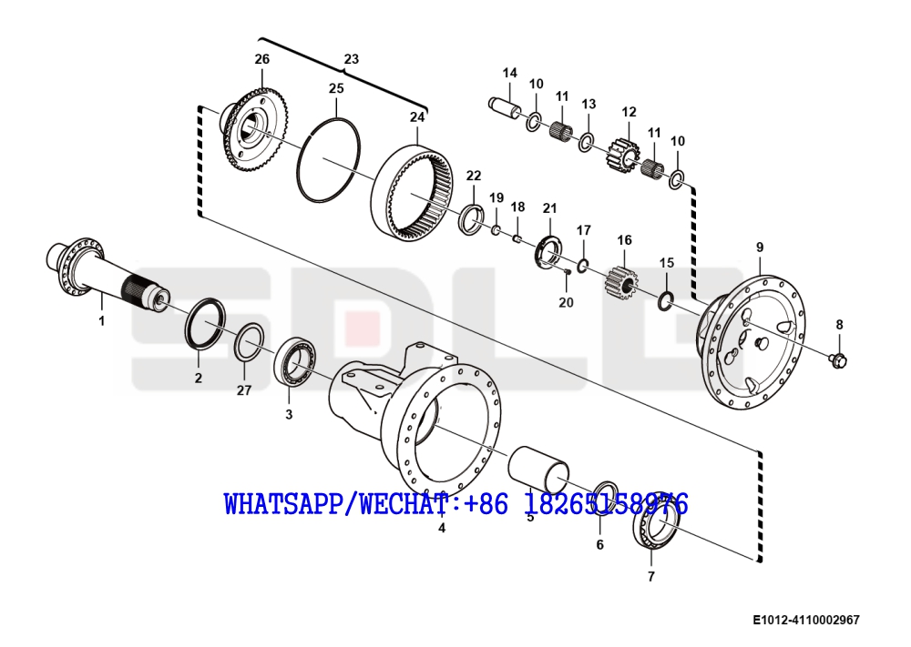 61 SDLG G9190 MOTOR GRADER 93000078(320307) Planetary assembly E1012-4110002967