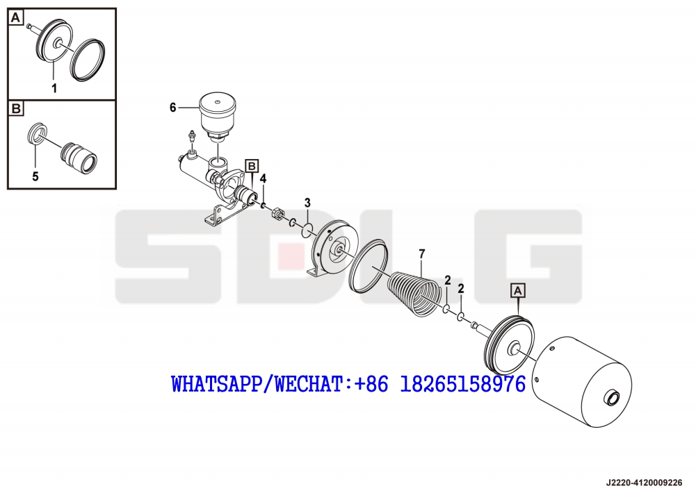 61 SDLG LG936 WHEEL LOADER (330604) Air cylinder J2220-4120009226