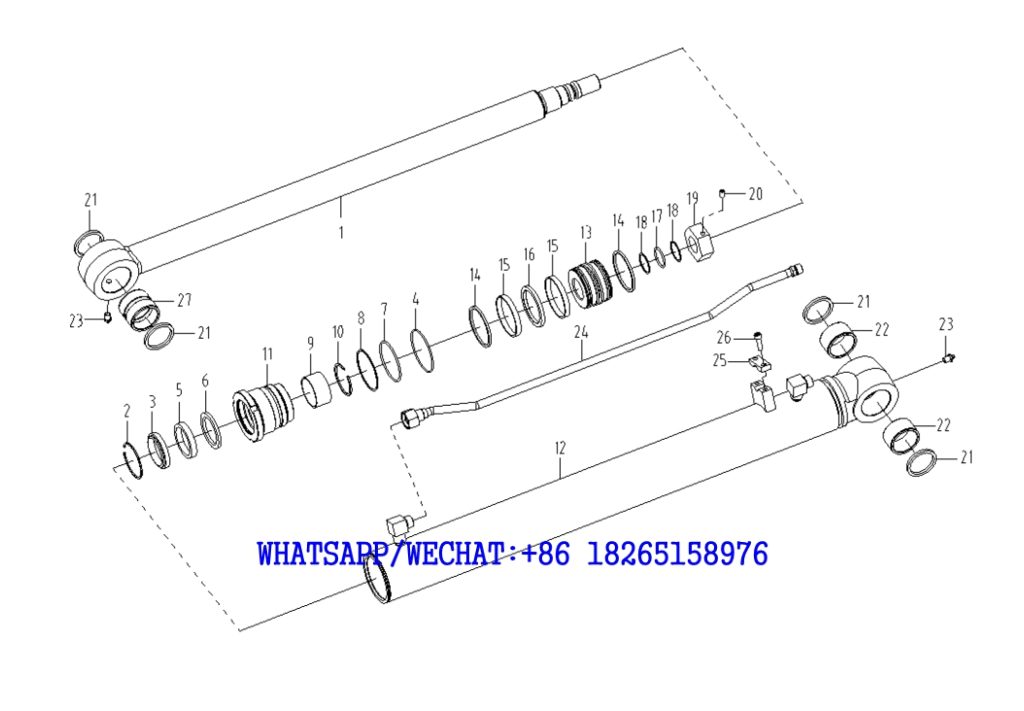 63 SDLG B877 BACKHOE LOADER PARTS CATALOG (3713CH) Right boom cylinder F22-4120005021