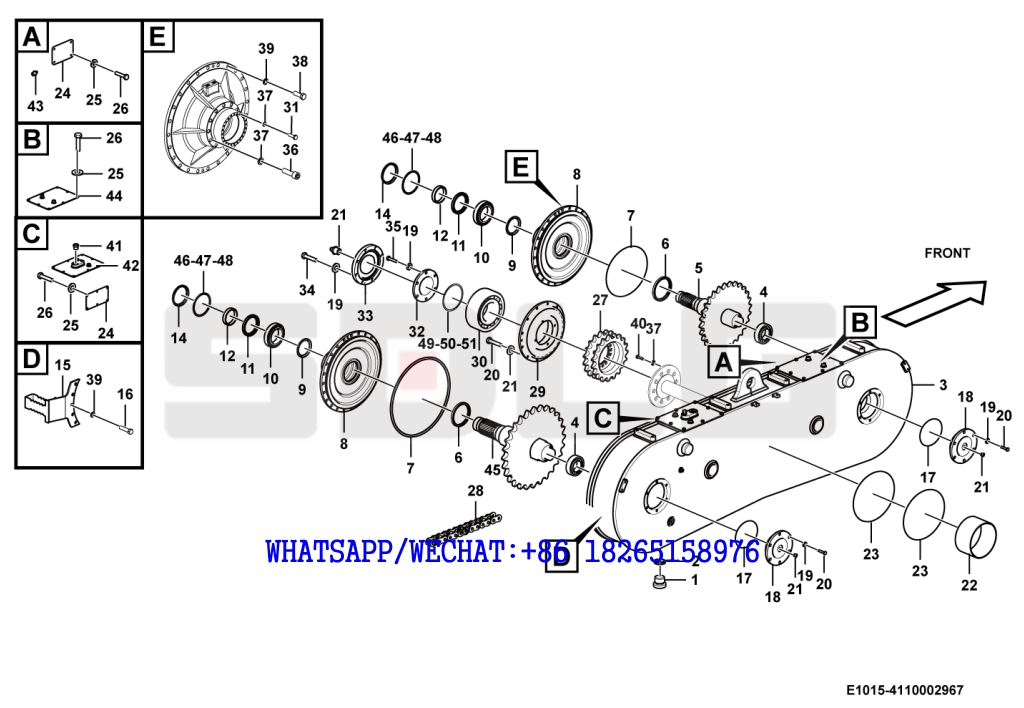 63 SDLG G9190 MOTOR GRADER 90 500 056(320307) Right balance-box assembly E1015-4110002967