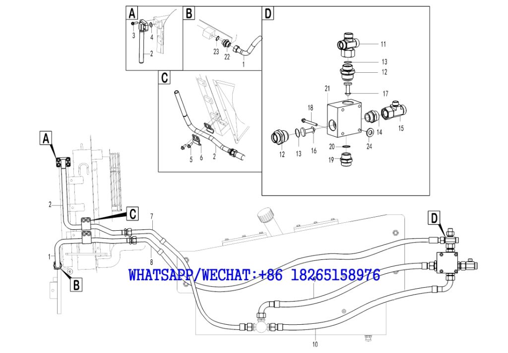 64 SDLG B877 BACKHOE LOADER PARTS CATALOG Hydraulic oil radiator assembly F23-2616000339