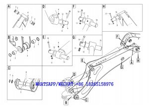 65 SDLG B877 BACKHOE LOADER PARTS CATALOG Excavating working equipment Swing arm H1-2617001635 -1