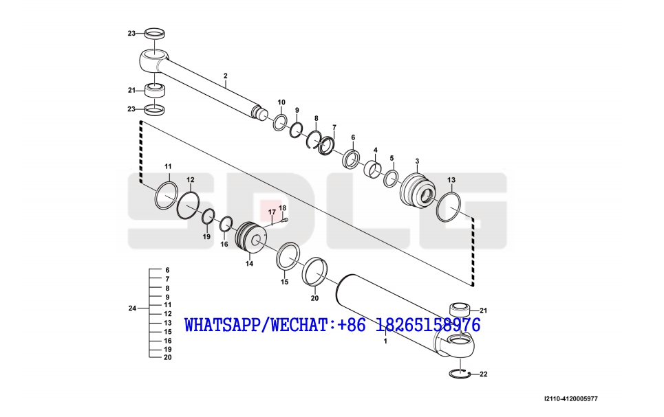 65 SDLG LG933 WHEEL LOADER WITH YUCHAI ENGINE (3713CH) Steering cylinder I2110-4120005977