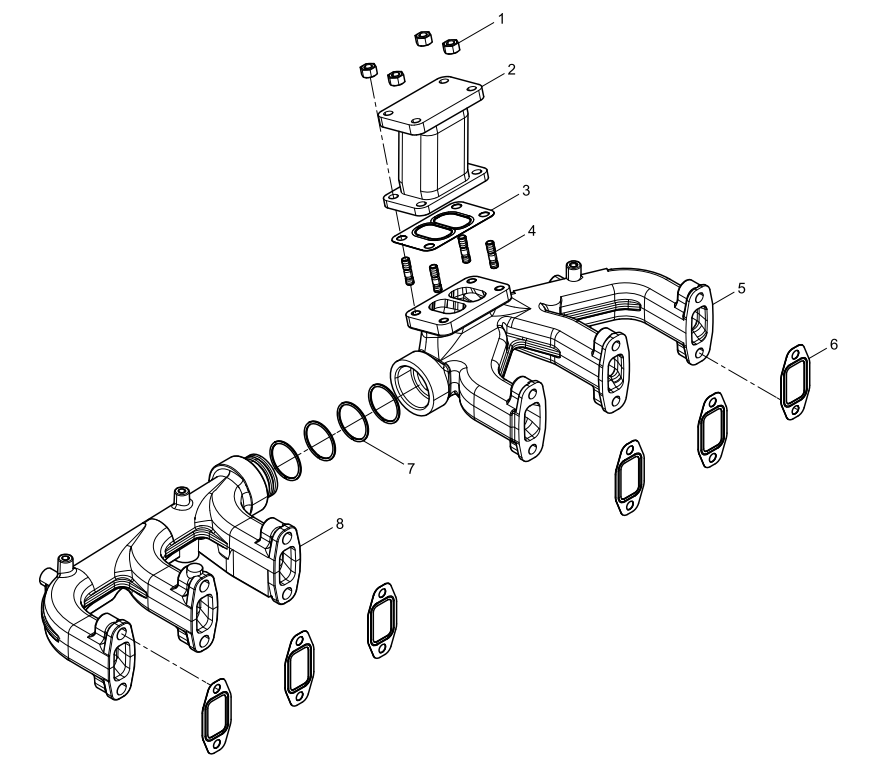 65 WEICHAI WP6 DHP06G0215 WP6G125E3 ENGINE Exhaust Manifold Group