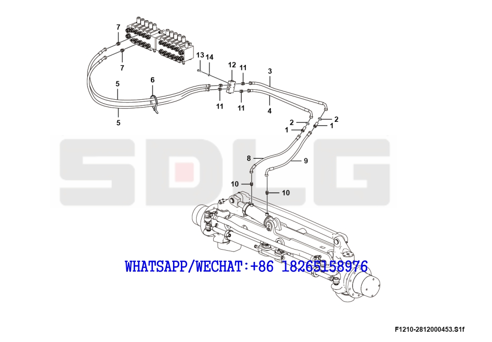 66 SDLG G9190 MOTOR GRADER Telescopic cylinder assembly F1210-2812000453